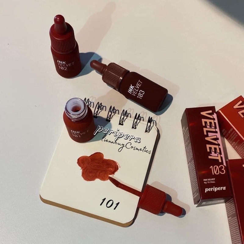 (Sẵn Màu 101, 102, 103) Son Kem Siêu Lì Peripera Ink Velvet Lip Tint New