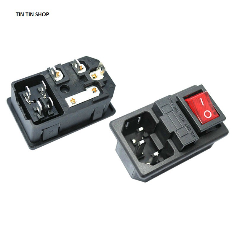 Đầu Nối Nguồn AC 15A Có LED Công Tắc Và Cầu Chì AC-01
