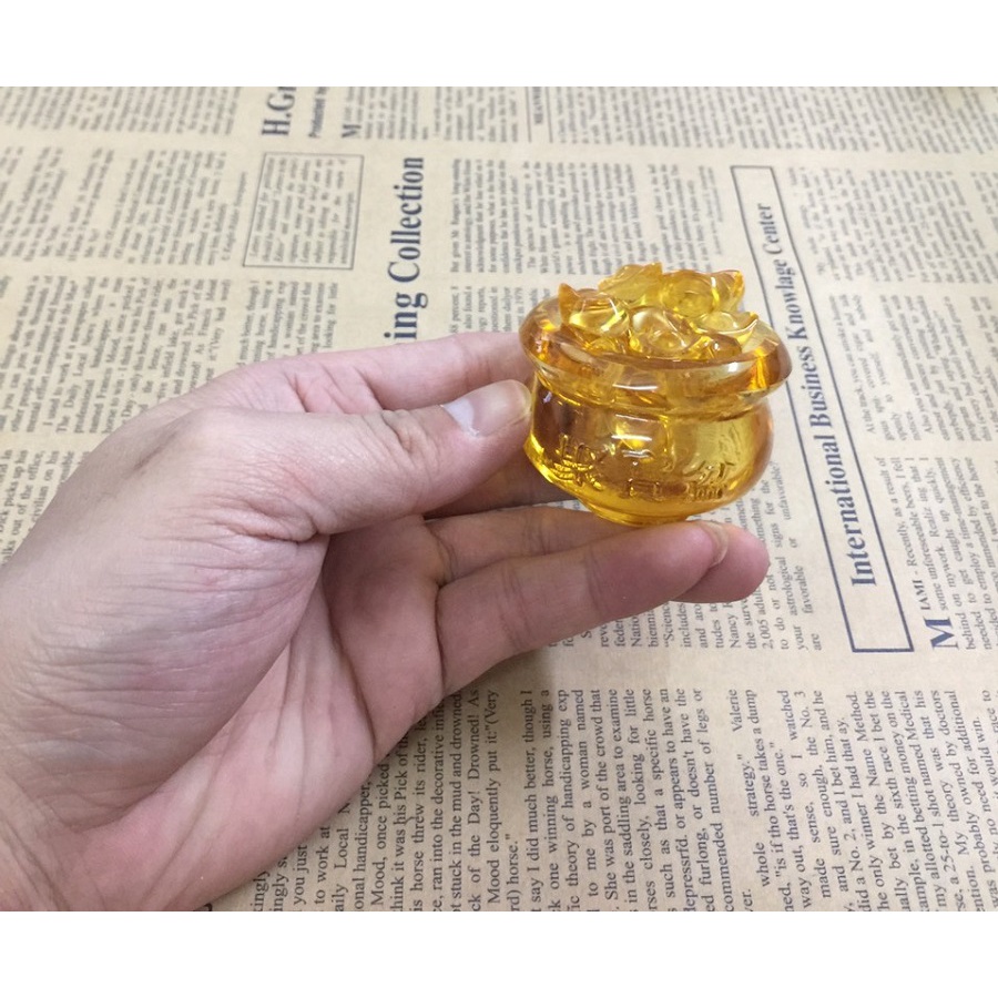 Bát tụ chiêu tài lộc 5cm + 30 thỏi vàng 1.4cm