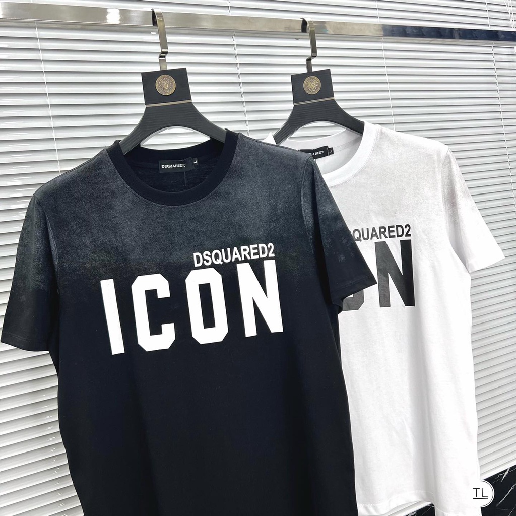 Áo thun nam cổ tròn, áo phông nam tay ngắn in chữ DSQ2 ICON vải cotton mát mịn form chuẩn thun lạnh 2022