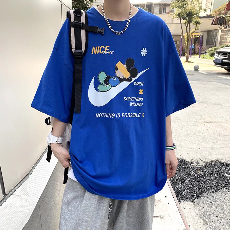 Áo Thun Tay Ngắn Dáng Rộng In Chữ Cỡ Lớn Thoải Mái Thời Trang Mùa Hè Cho Nam Và Nữ M-5XL