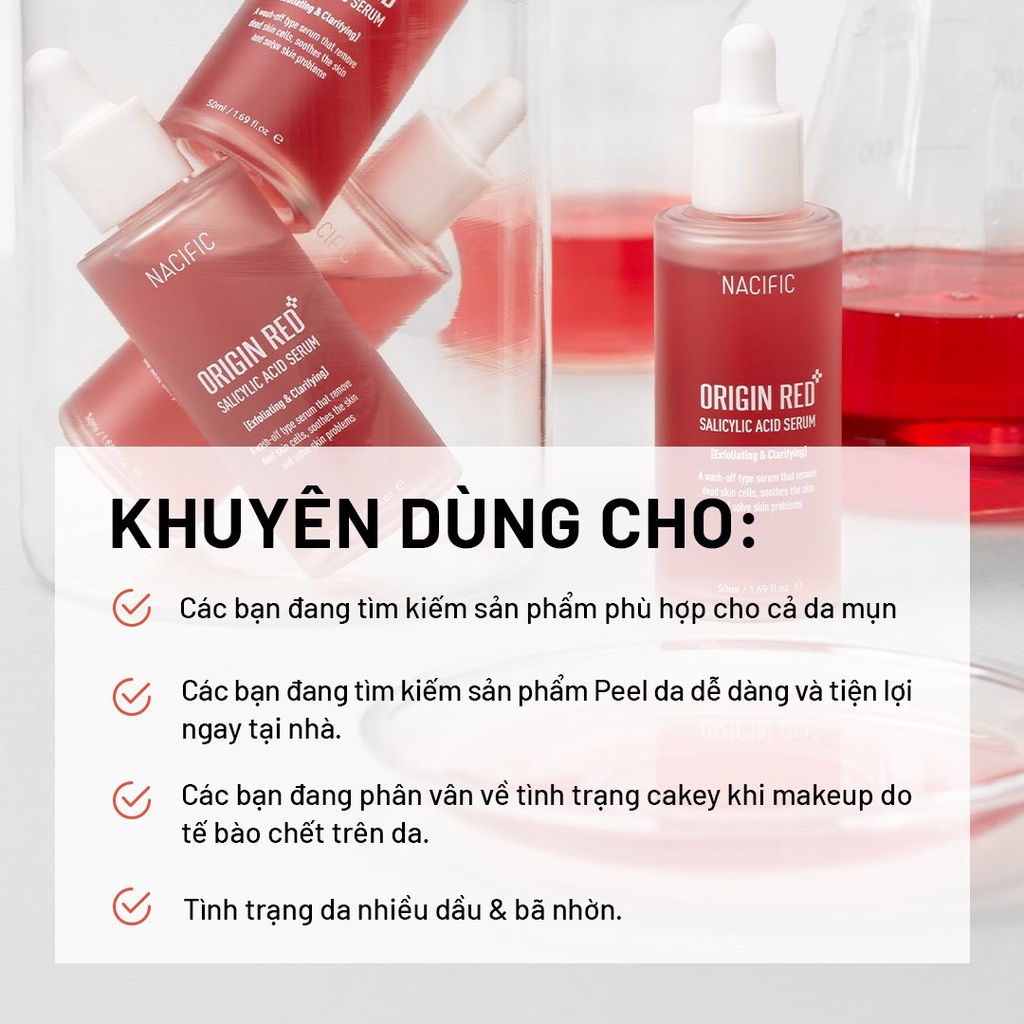 Tinh chất Peel da, tẩy tế bào chết dịu nhẹ Nacific Origin Red Salicylic Acid Serum 50ml