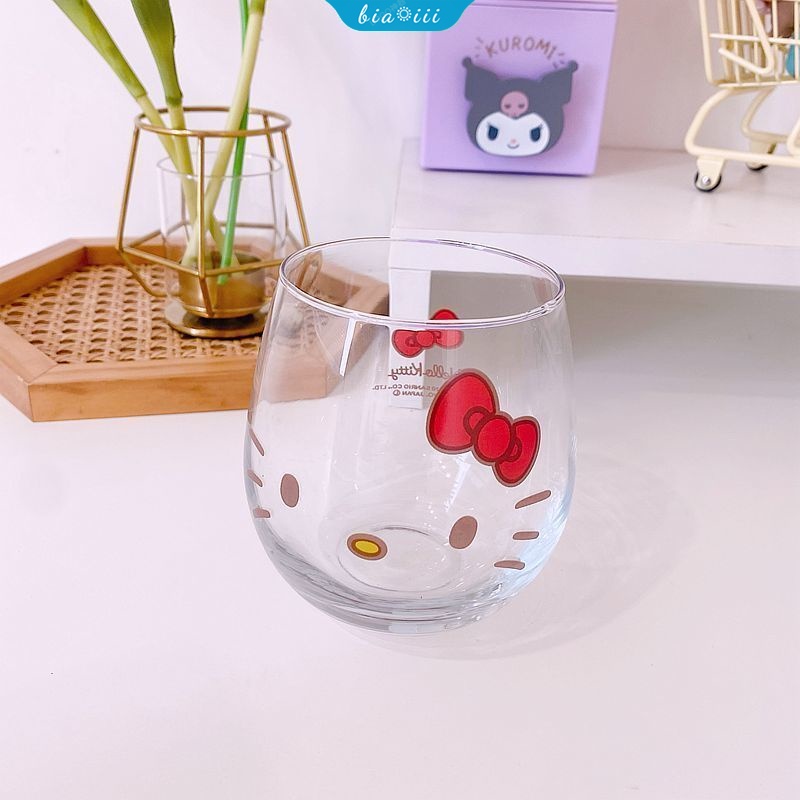 Cốc Thủy Tinh Uống Nước Chịu Nhiệt In Họa Tiết Hoạt Hình Cinnamoroll Kuromi Và My Melody Đáng Yêu
