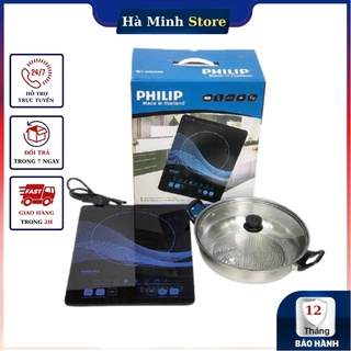 Bếp từ Philip thái, bếp từ hồng ngoại, bếp từ philips đơn công suất 2000w tặng kèm nồi Inox chống khê -  Hà Minh Store