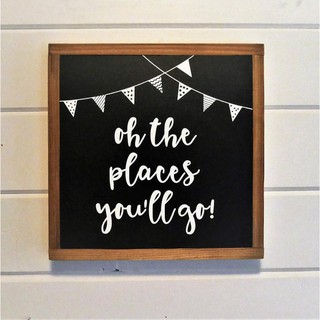 Ôi Những Nơi Bạn Sẽ Đi Dấu Gỗ | Trang trí tường trường mầm non | Tiến sĩ Seuss Wall Art | Dấu hiệu phòng chơi