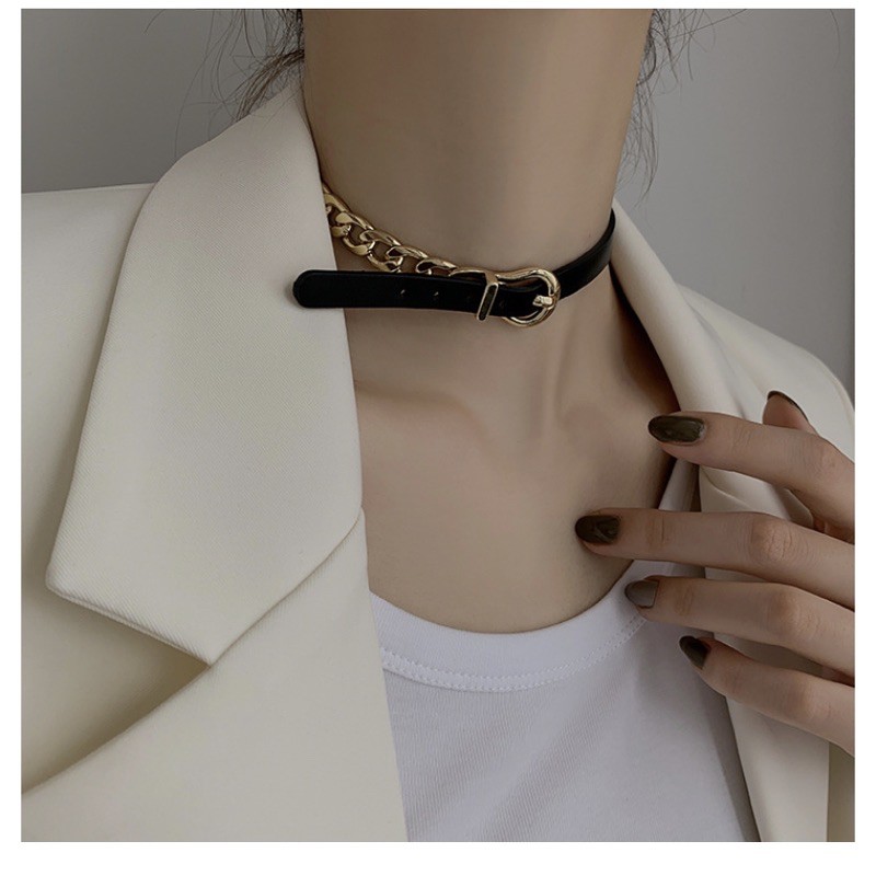 Dây chuyền bạc nữ choker phối xích phong cách hàn quốc BBstore