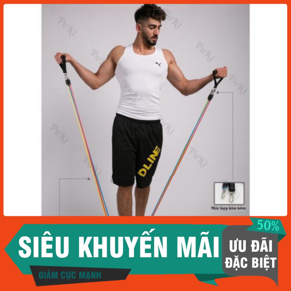 [FREE SHIP] Bộ Dây tập GYm Ngũ sắc tập thể hình, tập gym đa năng