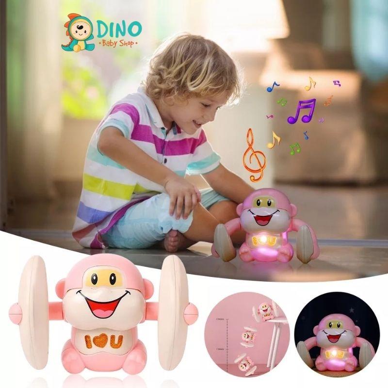 Đồ chơi khỉ nhào lộn phát nhạc và đèn led, phát triển trí tuệ cho bé Dinobaby