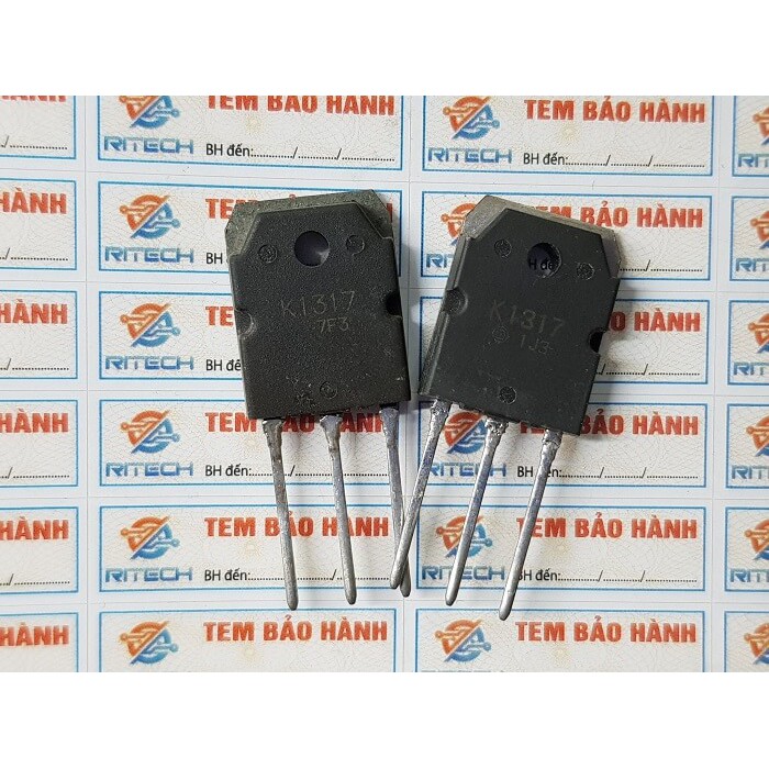 Combo 2 con 2SK1317, K1317 MOSFET KÊNH N 2.5A 1500V TO-3P Tháo máy