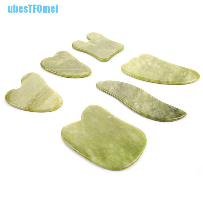 Tấm Cạo Guasha Bằng Ngọc Bích Tự Nhiên Mát Xa Mặt