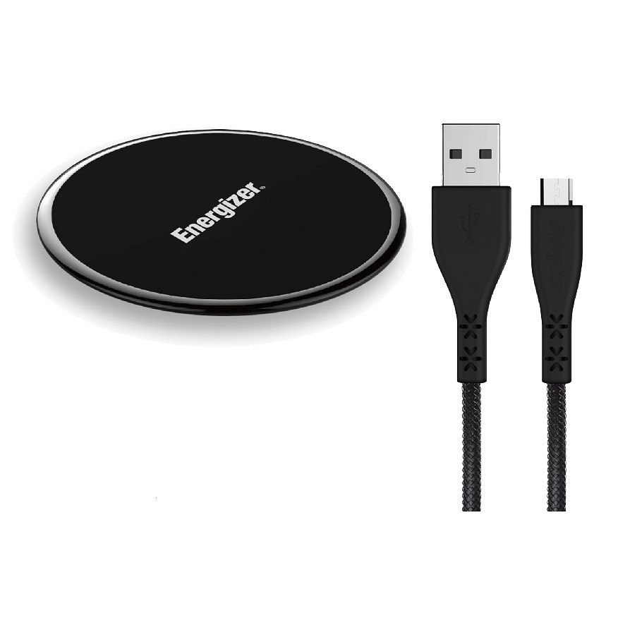 [Mã ELREHOT giảm 10% đơn 100K] Đế sạc không dây Energizer 10W, kèm cáp sạc micro USB màu đen - WLACBLBKM