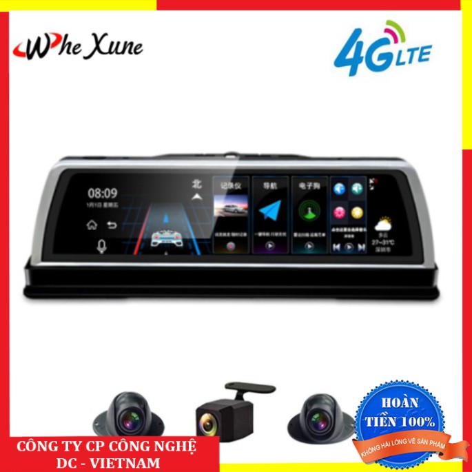 Camera hành trình đặt taplo ô tô cao cấp WHEXUNE K600 tích hợp 4 camera, hệ điều hành Android 5.1 Wifi, định vị GPS | BigBuy360 - bigbuy360.vn