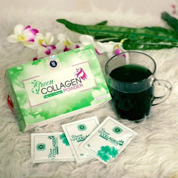 Diệp lục collagen green collagen chính hãng  hỗ trợ làm đẹp da hết mụn giảm thâm nám mờ tàn nhang