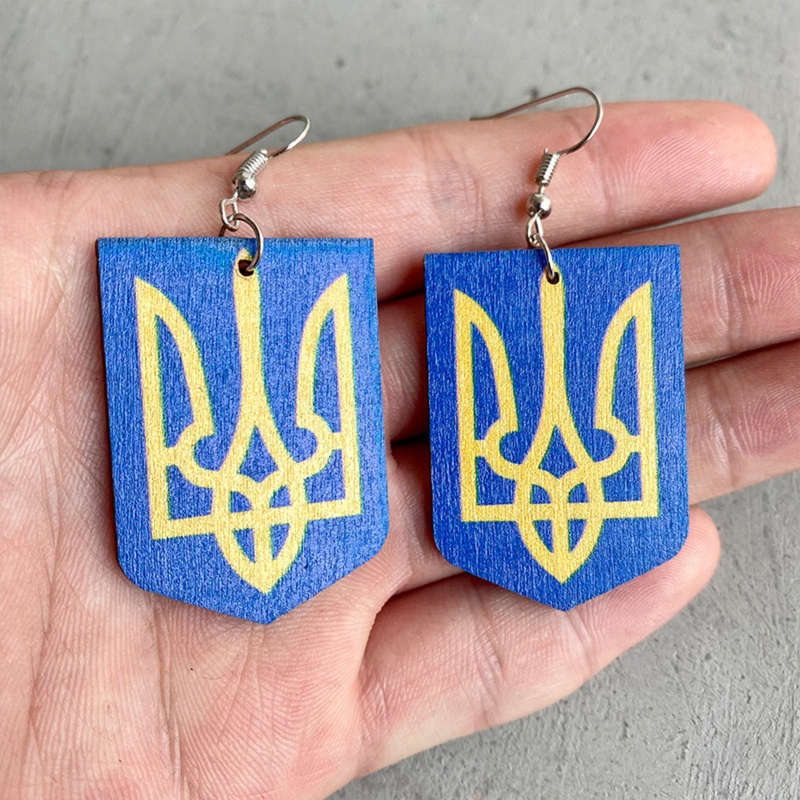 Khuyên Tai Mặt Hình Lá Cờ Anh Màu Xanh Dương / Vàng Sáng Tạo Thích Hợp Làm Quà Sinh Nhật / Đám Cưới