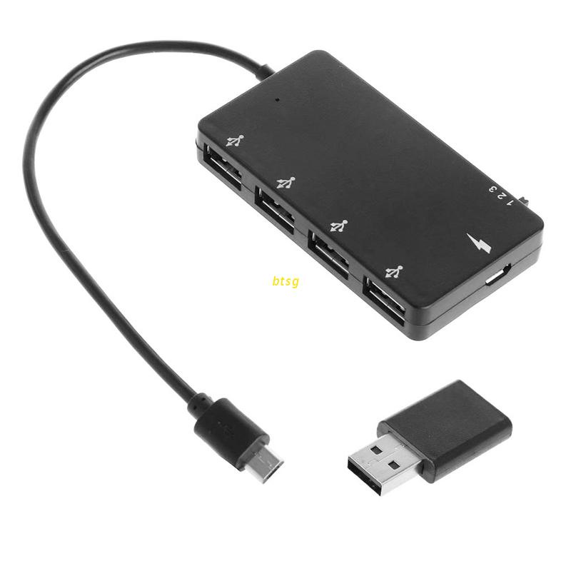 btsg Micro USB OTG 4 Port Hub Power Charging Adapter Cable For Smartphone Tablet