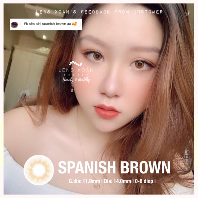 KÍNH ÁP TRÒNG SPANISH BROWN (DÒNG 6 THÁNG) của B.S.COR : Lens nâu hổ phách mini size | Lens Xoắn