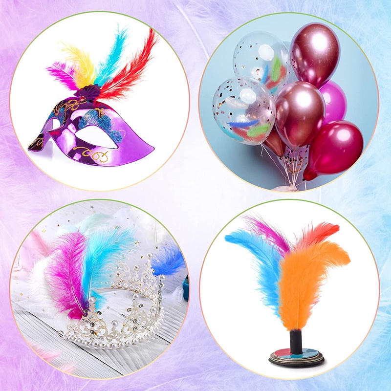 Bộ 20 Lông Vũ Nhiều Màu Dùng Làm Trang Sức / Trang Trí Nhà Cửa / Tiệc Cưới diy