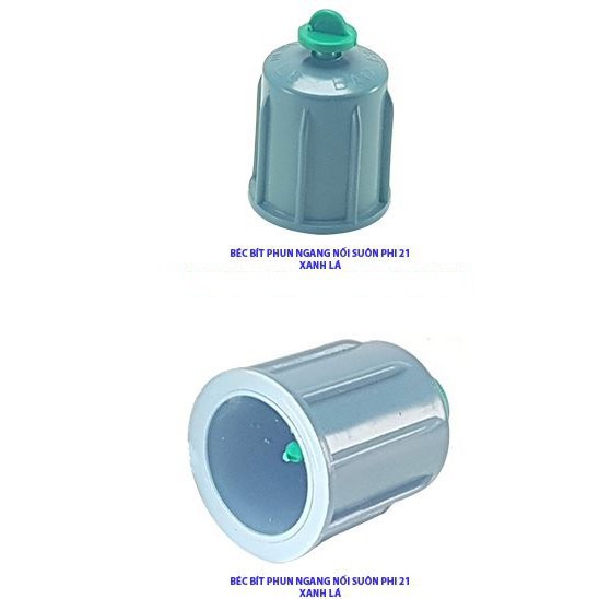 BÉC BÍT PHUN NGANG PHI 21 PVC (MÀU XÁM + XANH LÁ) (BỊCH 10 CÁI)