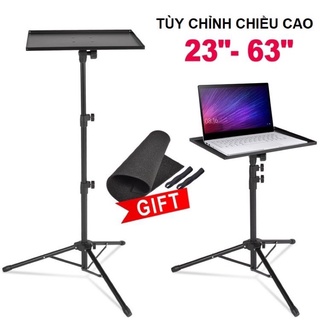 Giá đỡ máy chiếu, laptop tripod 3 chân tuỳ chỉnh chiều cao khay chỉnh 180 độ