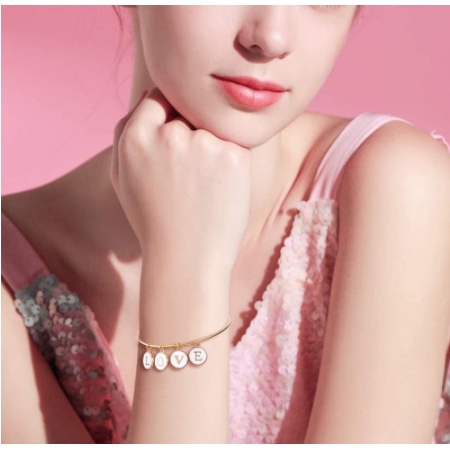 1 Mặt Dây Chuyền Hợp Kim Hai Mặt Hình Chữ Cái DIY