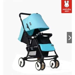 Xe Đẩy Bập Bênh Seebaby QQ4( màu xanh, ghi)