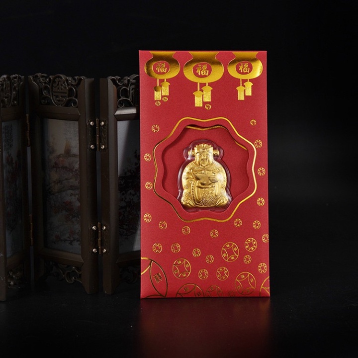 Bao lì xì thần tài, lì xì may mắn mạ vàng Hồng Kông Tết 2022