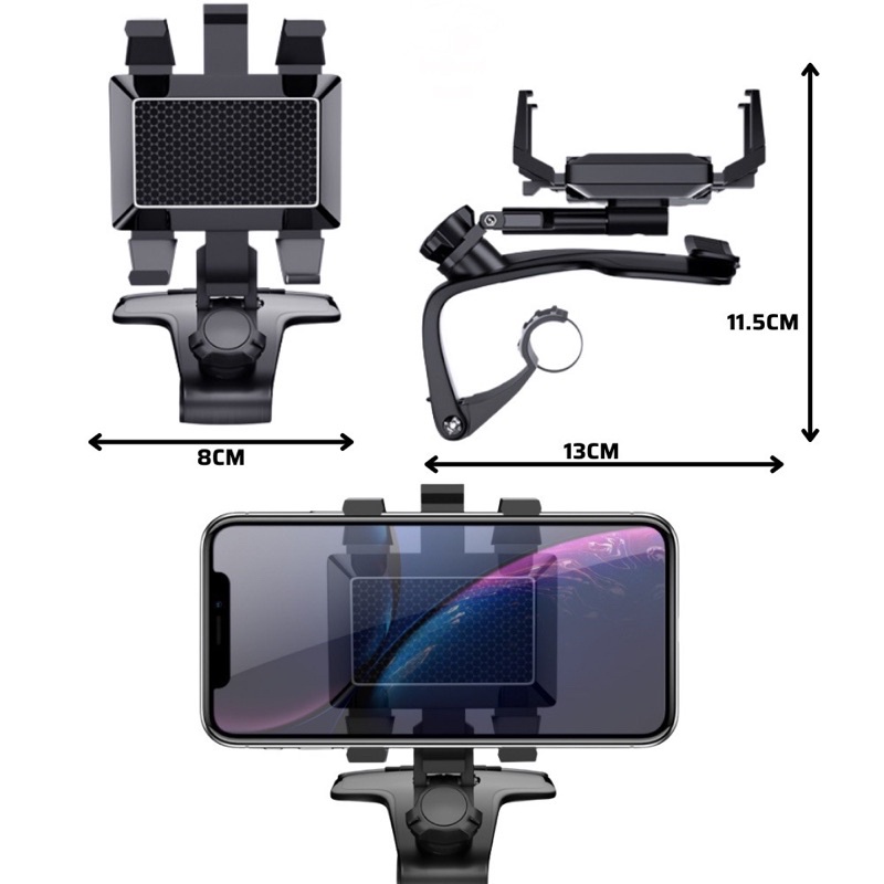 Giá đỡ kẹp điện thoại dùng trên ô tô xe hơi xoay 360 độ gắn taplo kính và cửa gió điều hòa xe | BigBuy360 - bigbuy360.vn