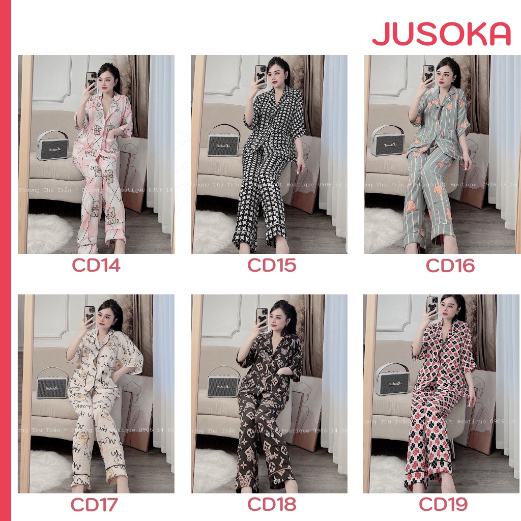 Đồ bộ nữ pijama cánh dơi tay lỡ quần dài lụa ngủ mango cao cấp JUSOKA