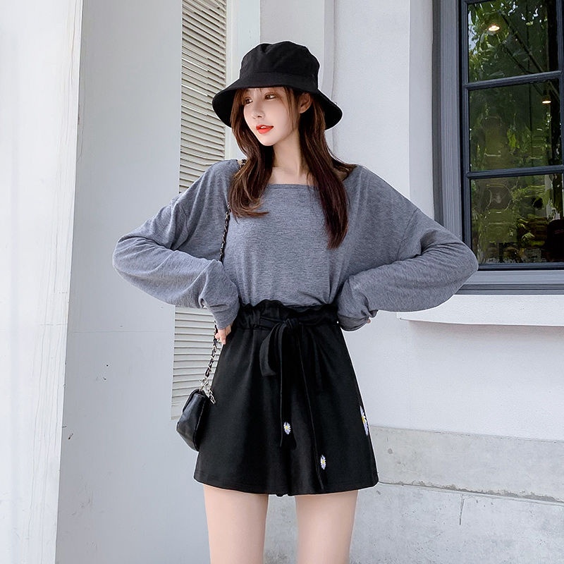 B&amp;G Quần Short Thể Thao Màu Đen Lưng Cao Dáng Rộng Cho Nữ quần đùi nữ JL-DK-12