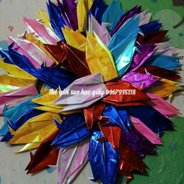 Hạc giấy gấp sẵn nhiều màu