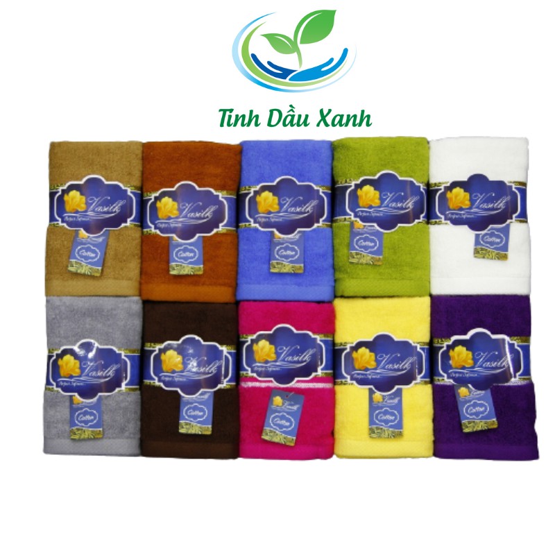 Khăn Mặt Tinh Dầu Xanh loại cuộn đẹp 100% cotton mềm mịn siêu thấm