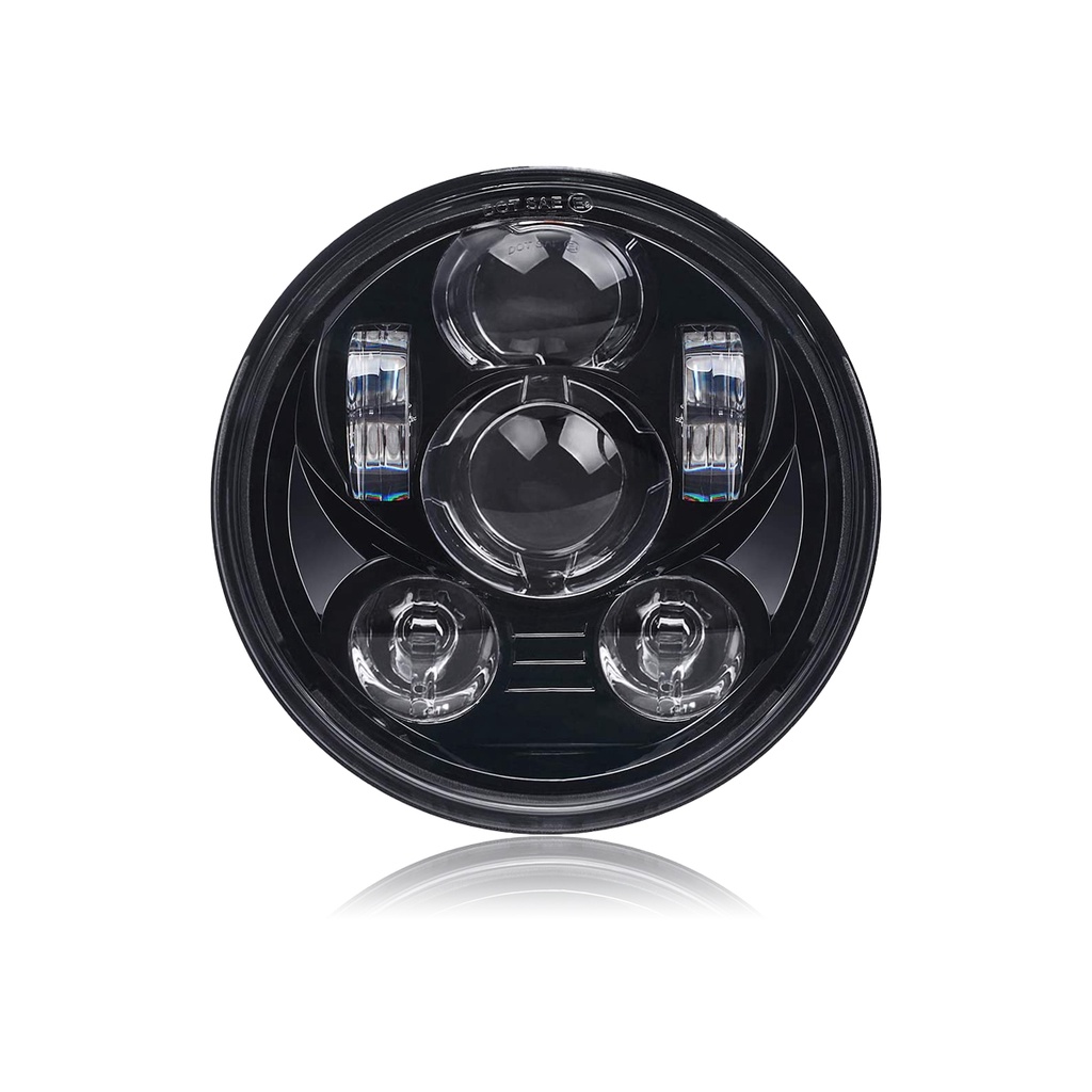 Đèn Pha LED 5.75 Inch 5-3 / 4 Mắt Thiên Thần Tương Thích Với Harley Davidson Iron 883 1200 Dyna Sportster Street Bob