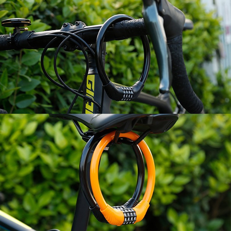 Bộ Khóa Xe Đạp 4 Chữ Số Chống Trộm Bằng Thép Dày Dặn