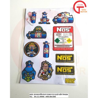 TẤM TEM BẰNG DECAL NỔI HÌNH BÌNH NOS VÀ CHÚ Ý DÁN TRANG TRÍ XE