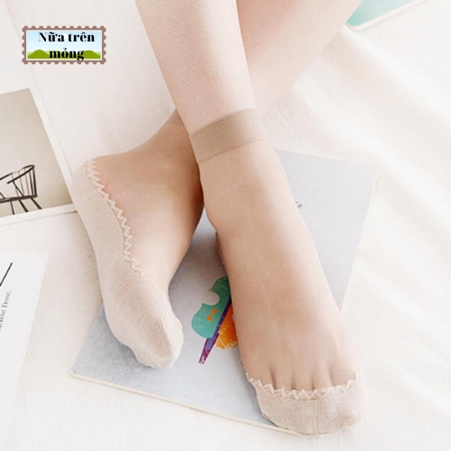 Tất vớ nữ thời trang Hàn Quốc loại nữa mỏng,tất da,vớ da ,tất mỏng nữa trên ,chất cotton nữa dưới thấm hút mồ hôi BCS02