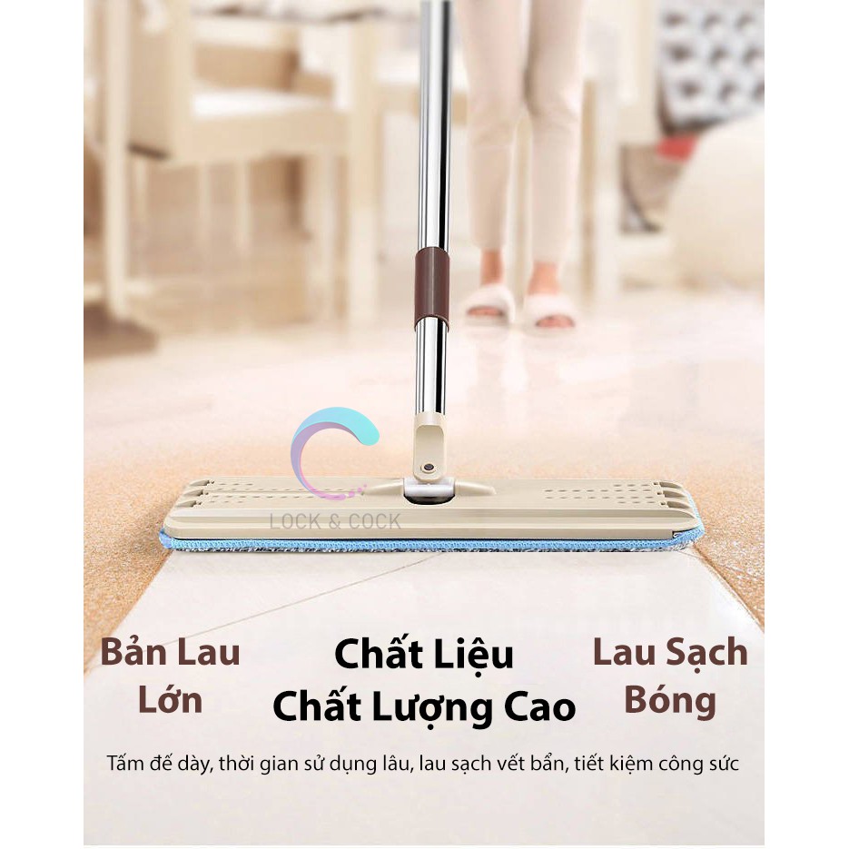 BÁN PHÁ GIÁ _ Bộ cây lau nhà, chổi lau nhà kèm thùng 360 tự vắt TẶNG  Kèm 2 miếng lau siêu sạch