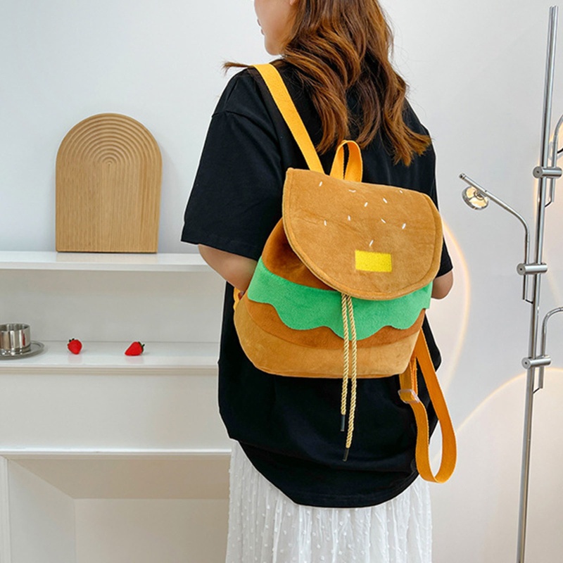 Ba Lô Rút Dây Hình Hamburger Sức Chứa Lớn Cho Bé Trai