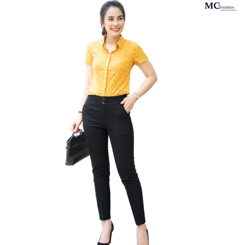 Áo sơ mi nữ công sở MC fashion chấm bi A0257