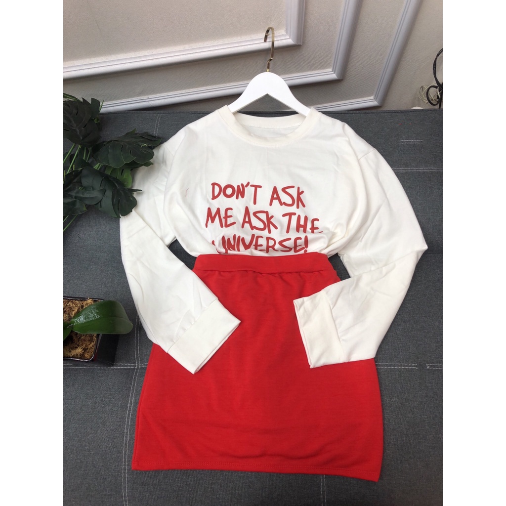 Sét váy Dont Ask Me Chân Váy Co Dãn bốn  Chiều Chất Liệu Da Cá Dày M878 -Teenstore.365