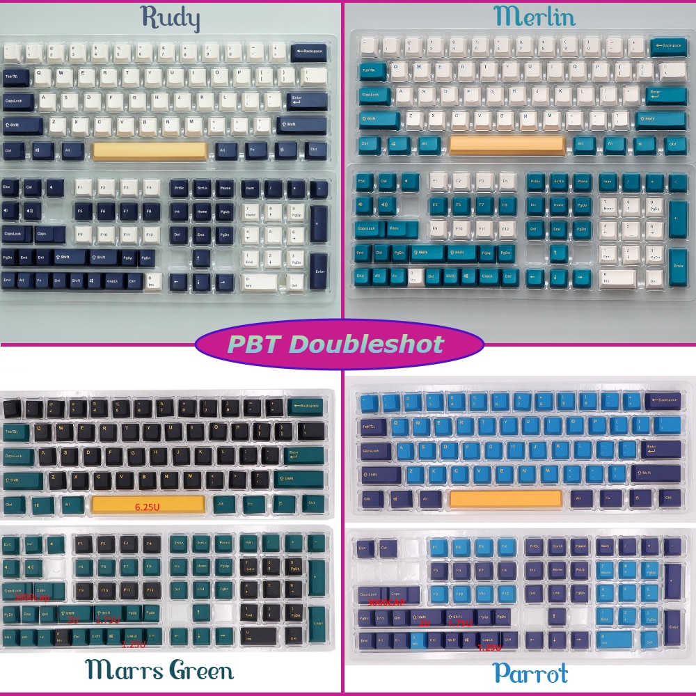 123 Nút bàn phím cơ PBT Double Shot