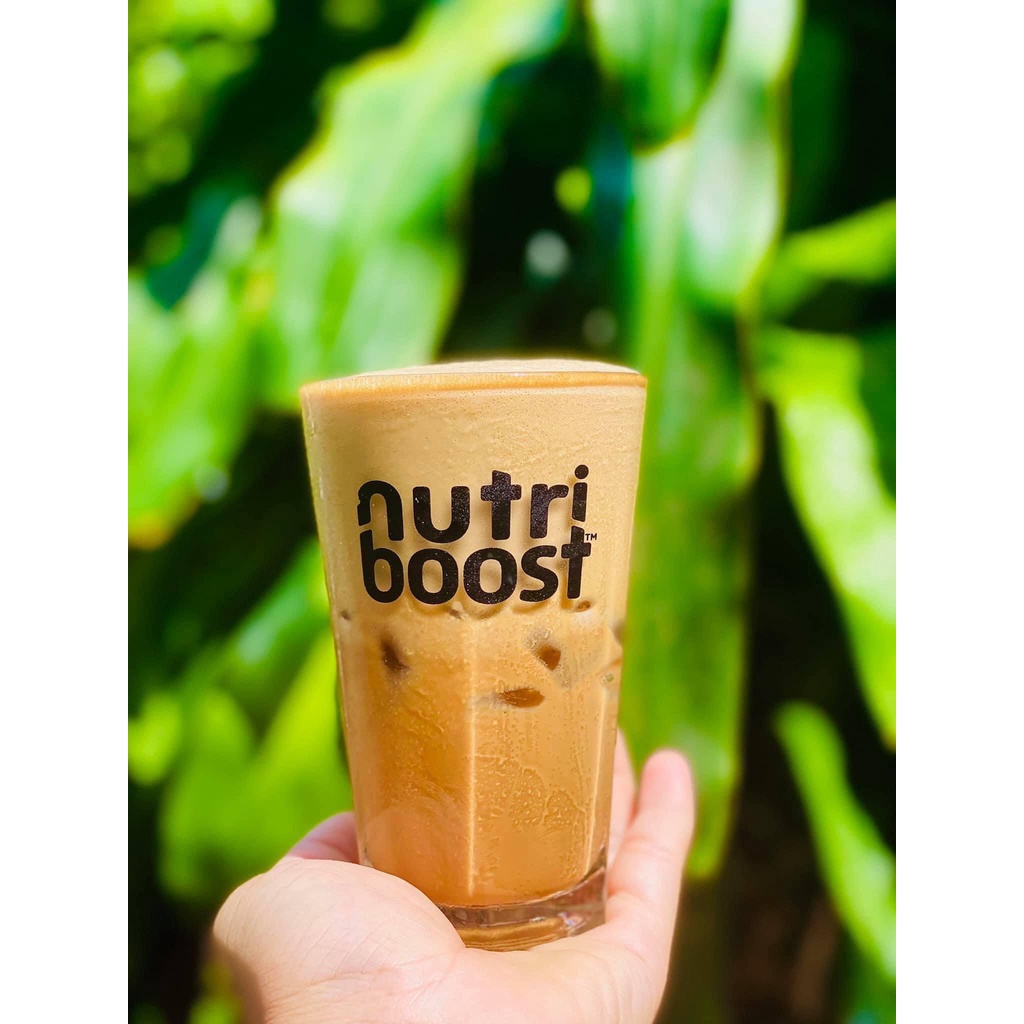 Hộp 4 cốc Thủy Tinh Nutri boost dung tích 345ml hàng dày dặn kèm ảnh thật , cốc hổ phách có quai 480ml hàng loại 1