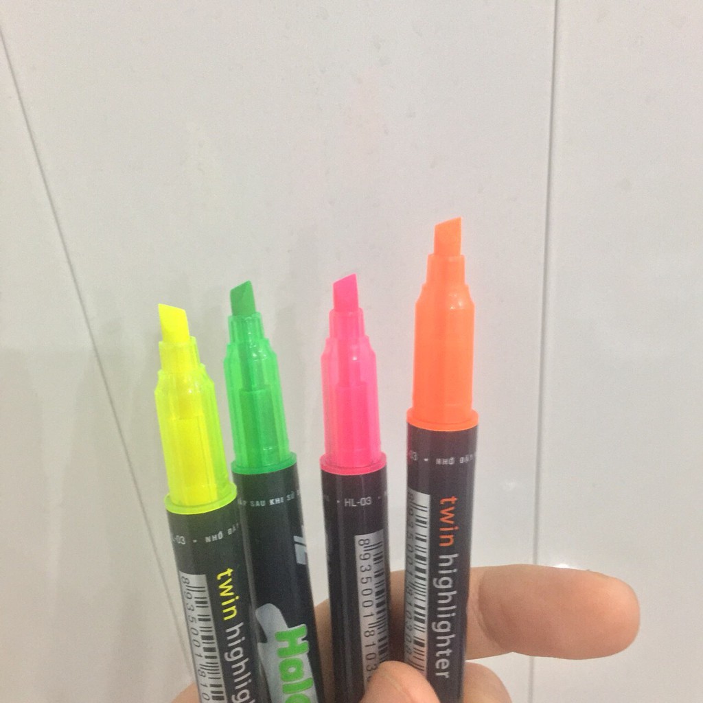 Vĩ 5 bút dạ quang 2 đầu HL-03 twin highlighter