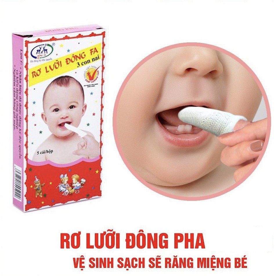 5 hộp rơ lưỡi Đông Fa cho bé sơ sinh, 5 cái/ 1 hộp -B18