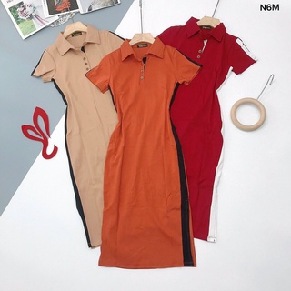Đầm thun cổ bẻ