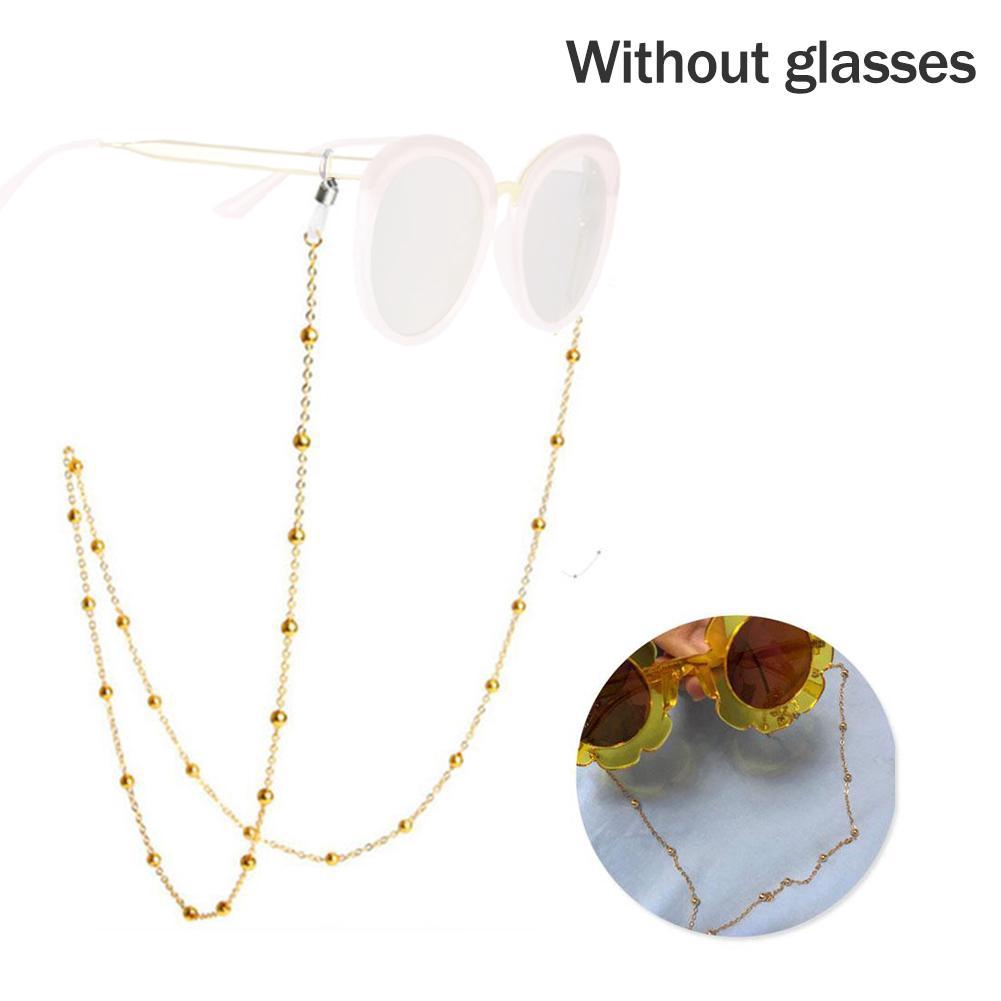 Chic Women Gold Silver Sunglasses Chains Đọc Chuỗi hạt thủy tinh đính cườm Dây đeo cổ dây