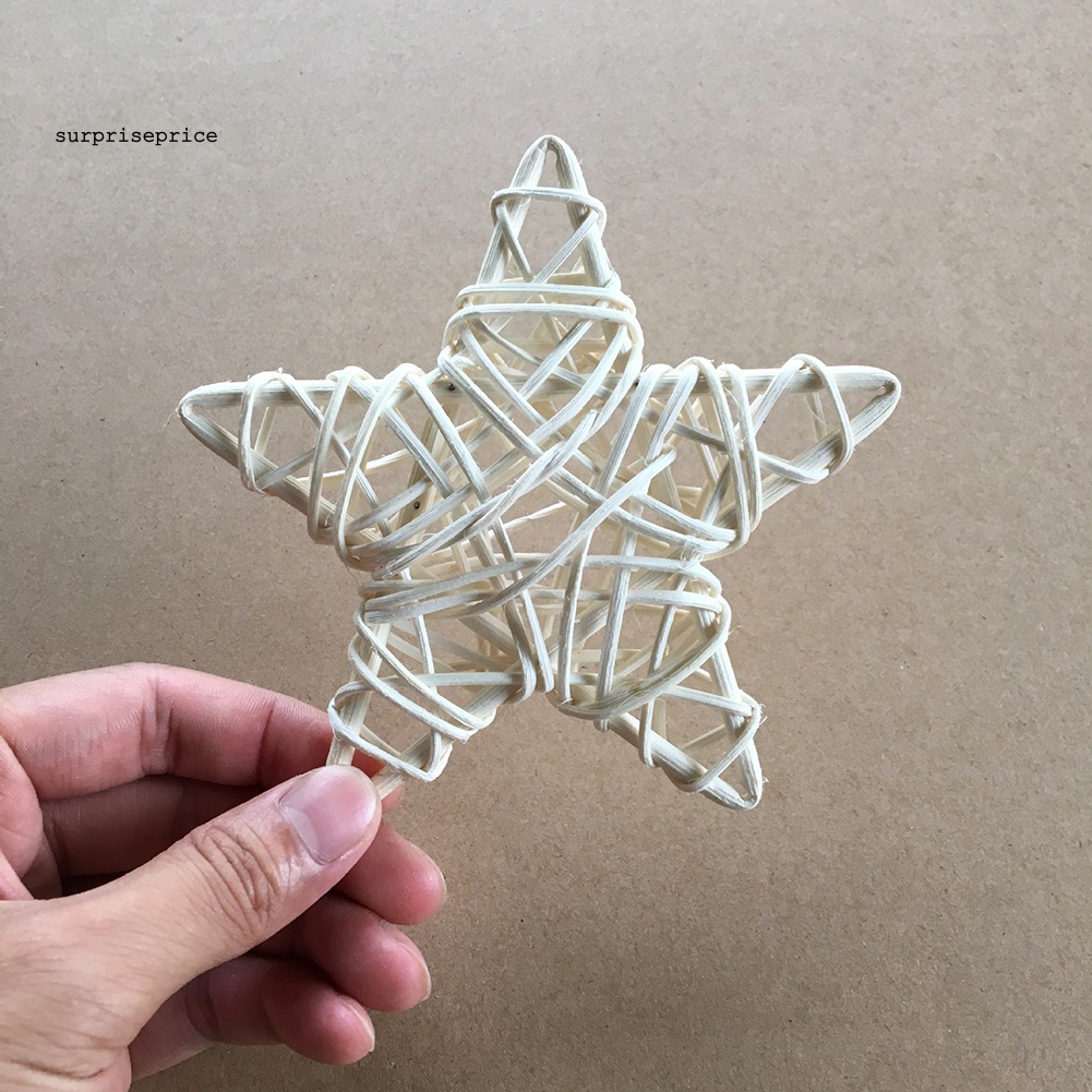 Vòng dây mây hình ngôi sao treo trang trí cây thông giáng sinh DIY