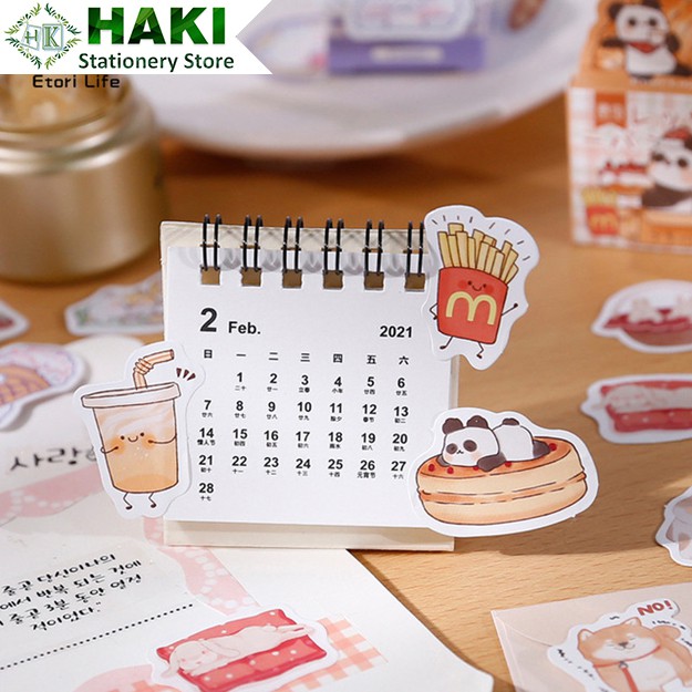 Sticker cute động vật dễ thương HAKI, hình dán cute 45 sticker đáng yêu giá rẻ ST12