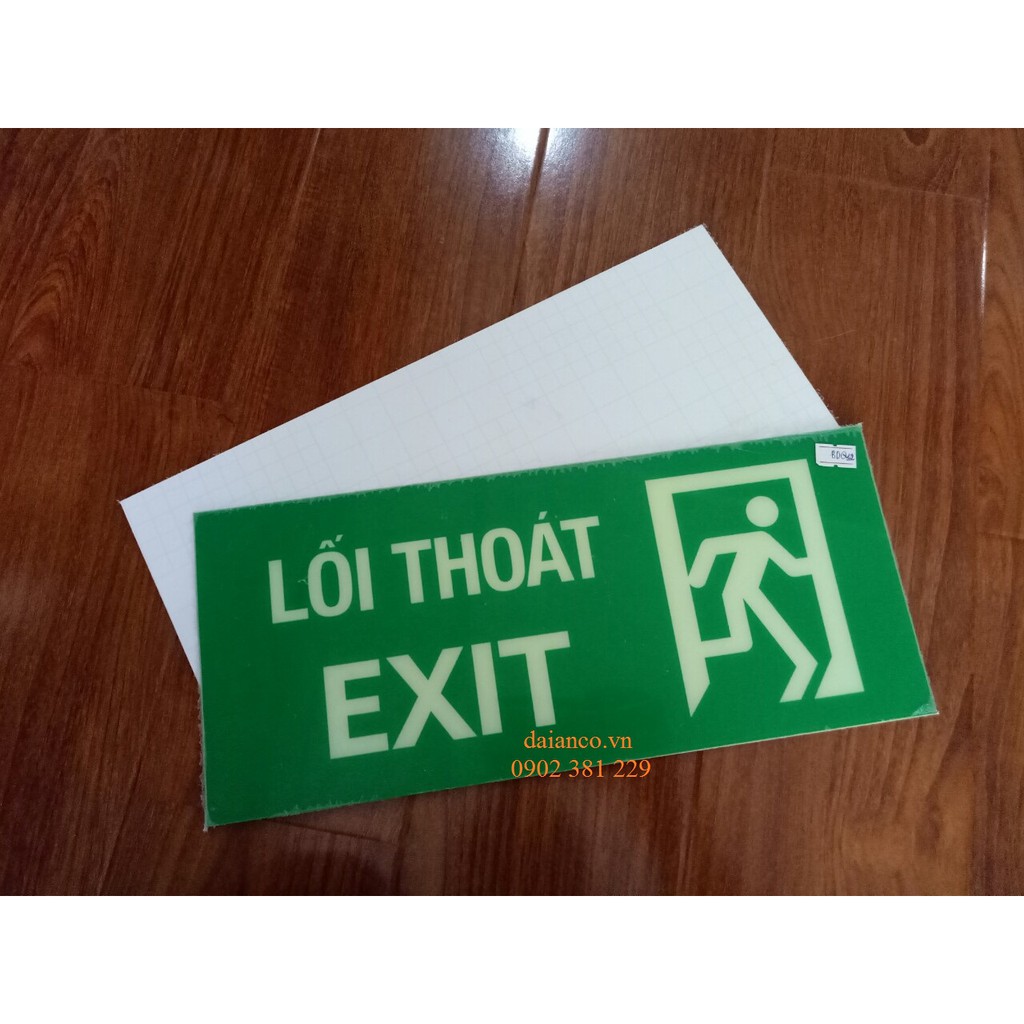 Biển báo dạ quang UV thoát hiểm exit dán tường - nhiều mẫu