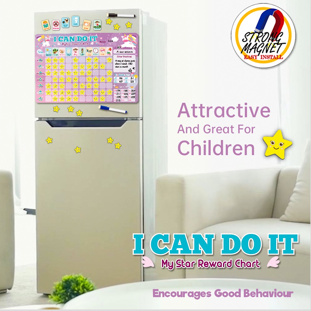 Đồ Chơi Bảng Phần Thưởng Từ Tính Dán Tủ Lạnh "I Can Do It" Cho Bé