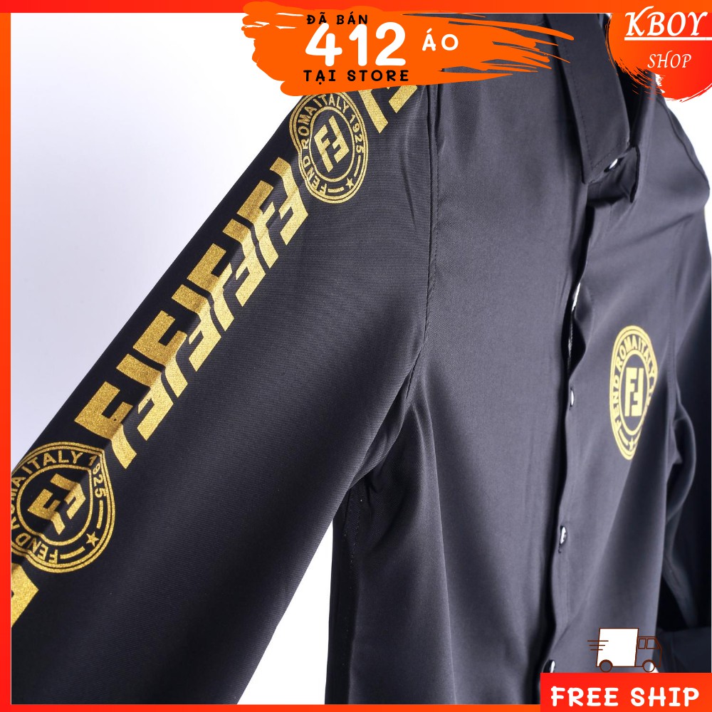 Áo sơ mi tay dài cổ bẻ ,họa tiết ngang vai, logo cao cấp, hàng quãng châu,Sang trọng,lịch lãm,unisex,bigsize 70kg - 2917 | BigBuy360 - bigbuy360.vn